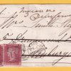 Outer 1868 Torquay to Edinburgh with 1d red stars, redirected and extra postage paid - a real beauty!