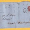 Entire 1859 with 1d red Star with Leicester 449 sideways duplex, Castle Donnington CDS backstamp