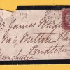 Mourning envelope 1869 Southport to Manchester with 1d red plate 119 and Southport 594 duplex