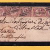 Letter front 1878 Glasgow to Gibraltar with 5 x ½d bantams p.13 tied by Glasgow 159 duplex. Valuable piece, stamps cat £350 alone!