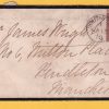 Mourning envelope 1870 Southport to Manchester with 1d red Star p.123 tied by Southport 594 duplex
