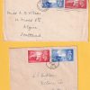 First Day Cover pair - Channel Islands 1948 issue - Jersey and Alderney