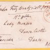 Free front 1838 London to Dunse with free crown with Maltese Cross below year. Signed Clarendon. Rare and valuable piece