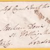 Free outer 1836 Ravenglass to London. To Pay 1d Only unframed, Ravenglass Penny Post in red. Signed Stanley, former British PM