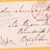 Free front 1840 London to Brighton dated Jan 3 1840, free mark with MX under year. Cat £225, stunning rare piece