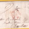 1814 entire Selkirk to Dunbar, red octagonal CDS, Selkirk mileage mark